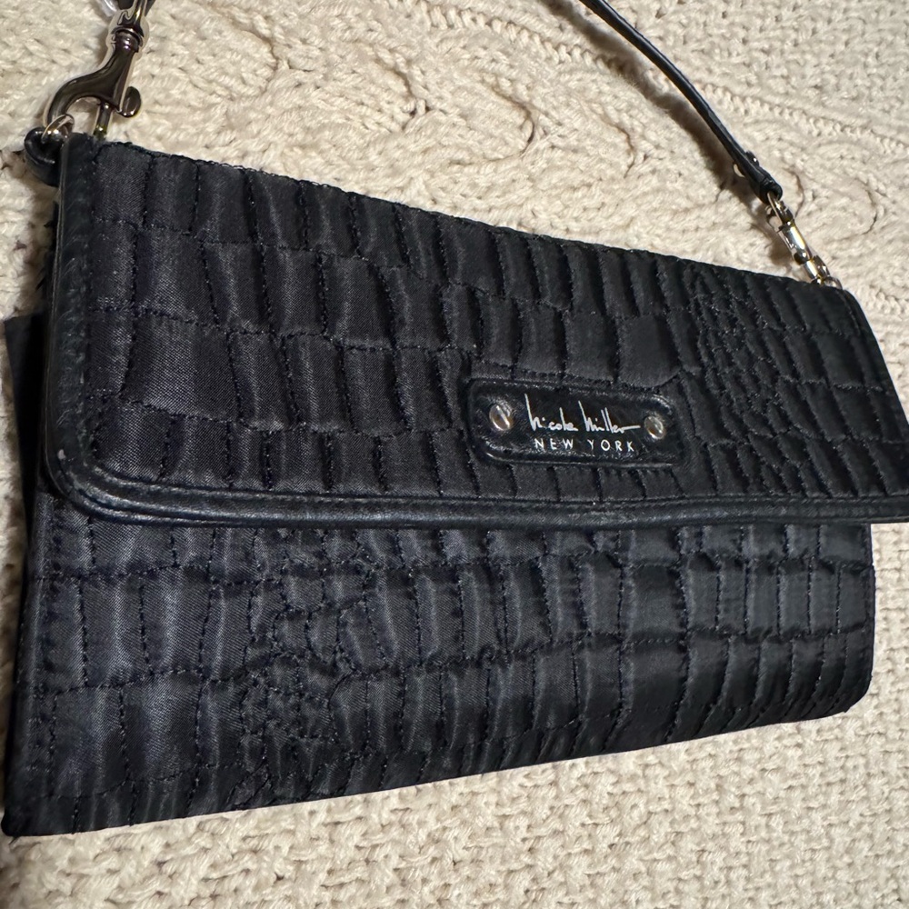 Nicole Miller Small Clutch Crossbody Bag Black